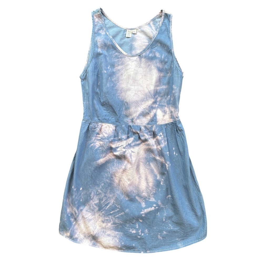 Make It Good Tie Dye Sleeveless Dress Womens Medium Blue Excellent Cotton USA